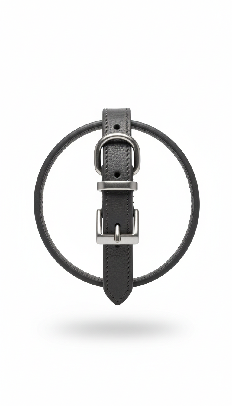 Leather Dog Collar with Minimalist Buckle