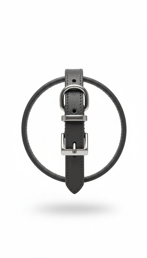 Leather Dog Collar with Minimalist Buckle