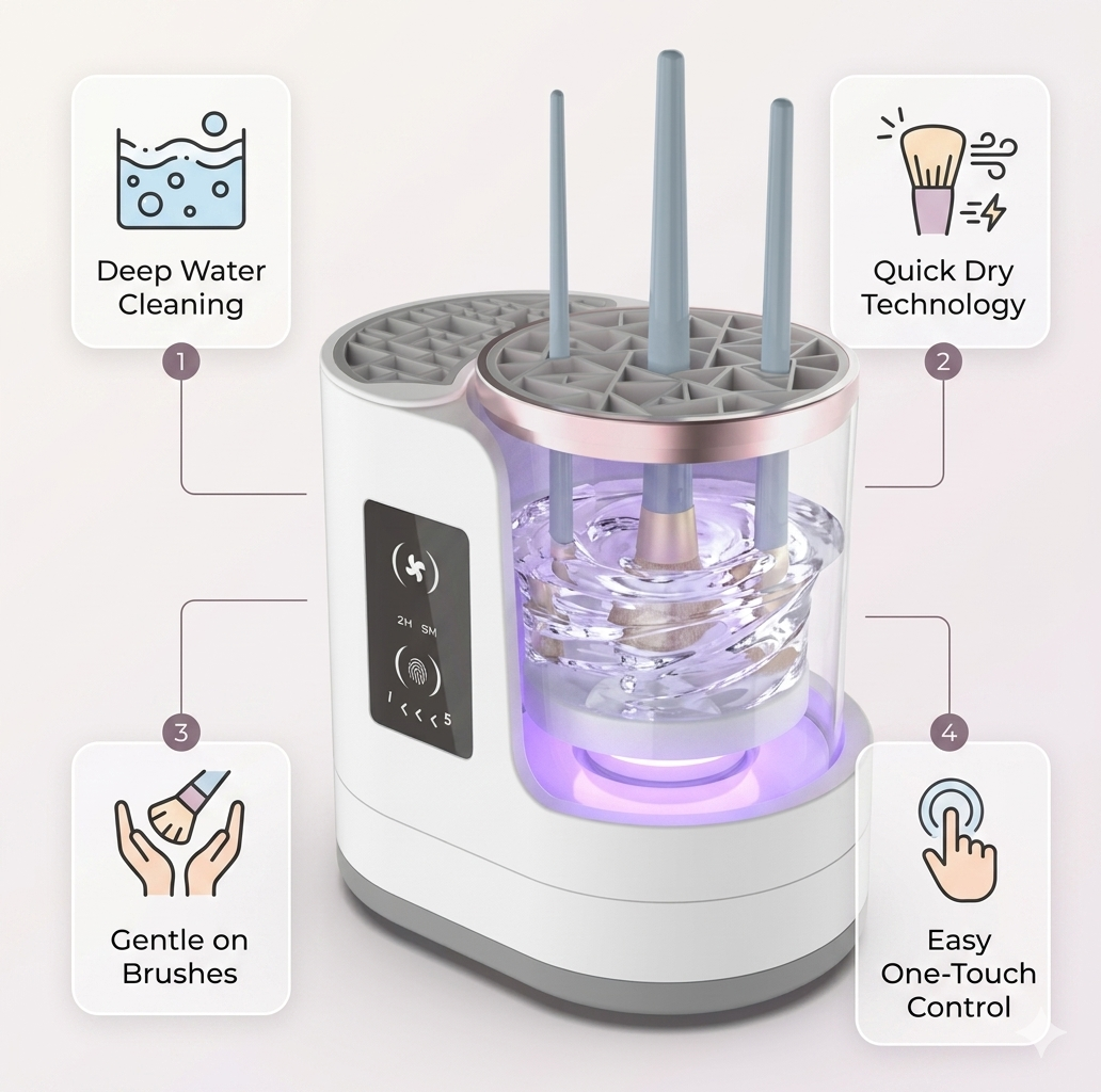 RadianceWash™ Brush Cleaning System